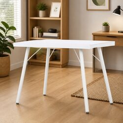 Compact White Desk 90x50x79 cm for Efficient Workspaces