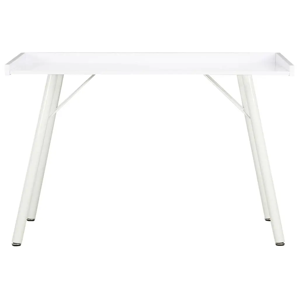 White Desk 90x50x79 cm Home Office Study Writing Table Compact Workstation
