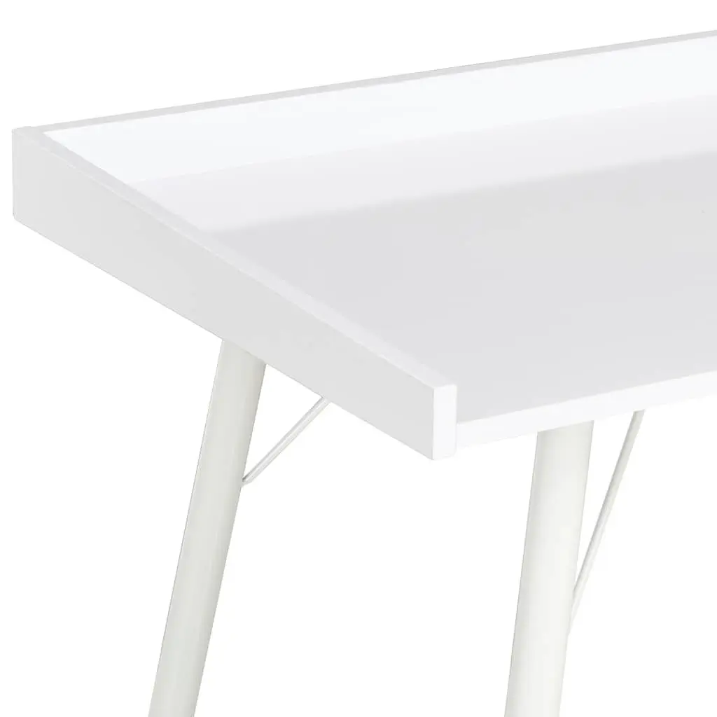 White Desk 90x50x79 cm Home Office Study Writing Table Compact Workstation