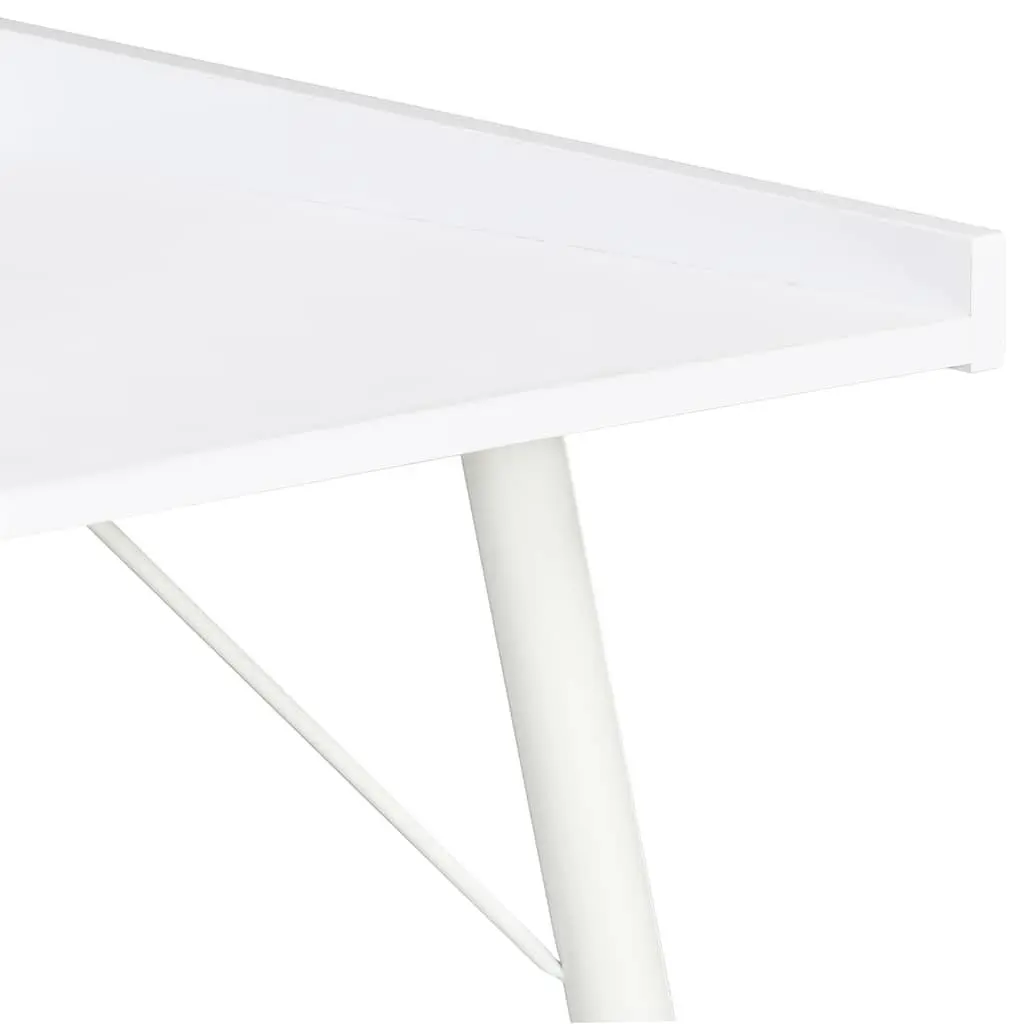 White Desk 90x50x79 cm Home Office Study Writing Table Compact Workstation