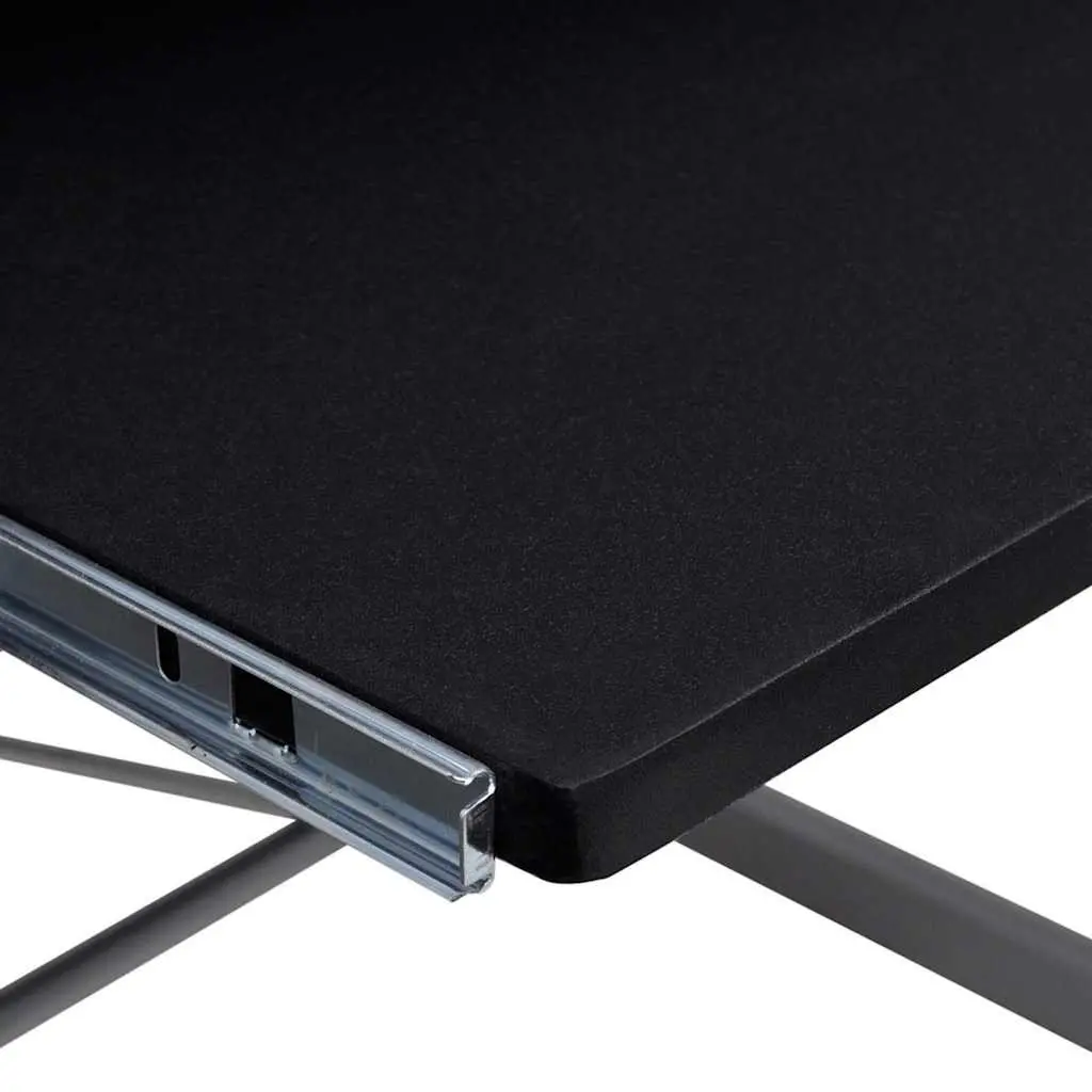 L-Shaped Black Corner Computer Desk with Keyboard Tray