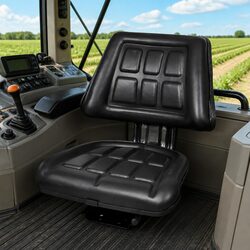 Heavy-Duty Black Tractor Seat with Backrest for Comfort