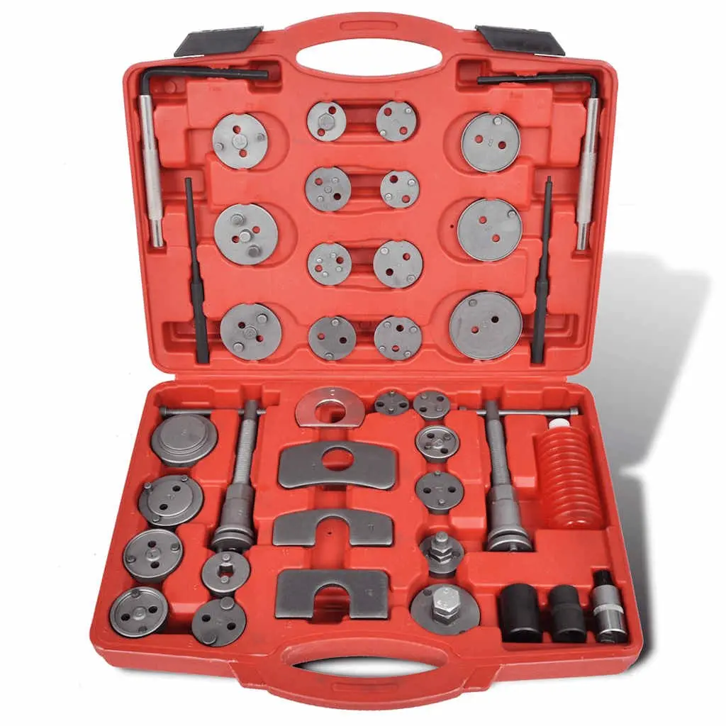 Brake Caliper Piston Wind Back Tool Kit Hardened Carbon Steel 40 Piece Set Silver