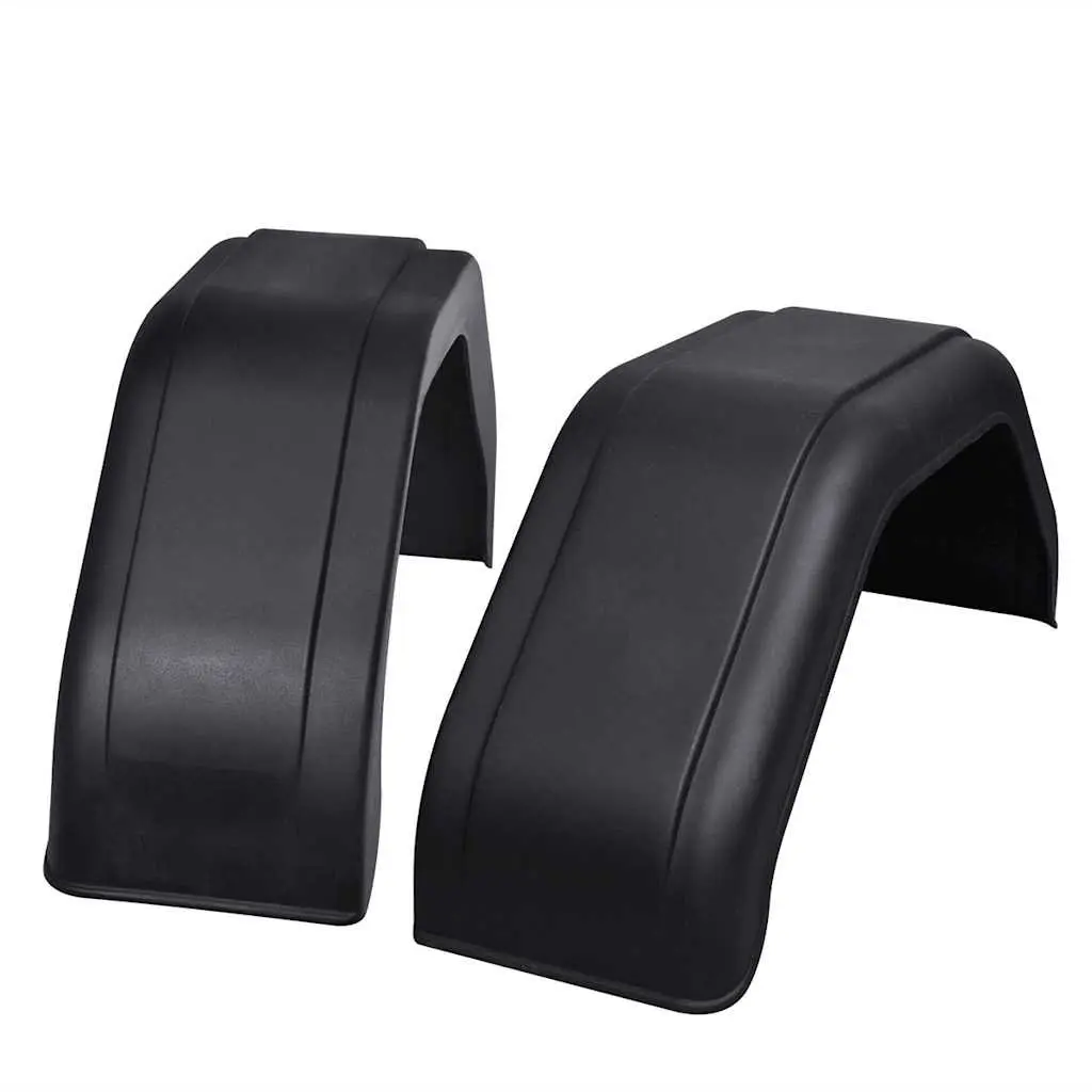 Black Mudguard Set for Trailer Wheels 200 x 680 mm