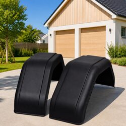 Durable Black Mudguard Set for Trailer Wheels 220 x 760 mm