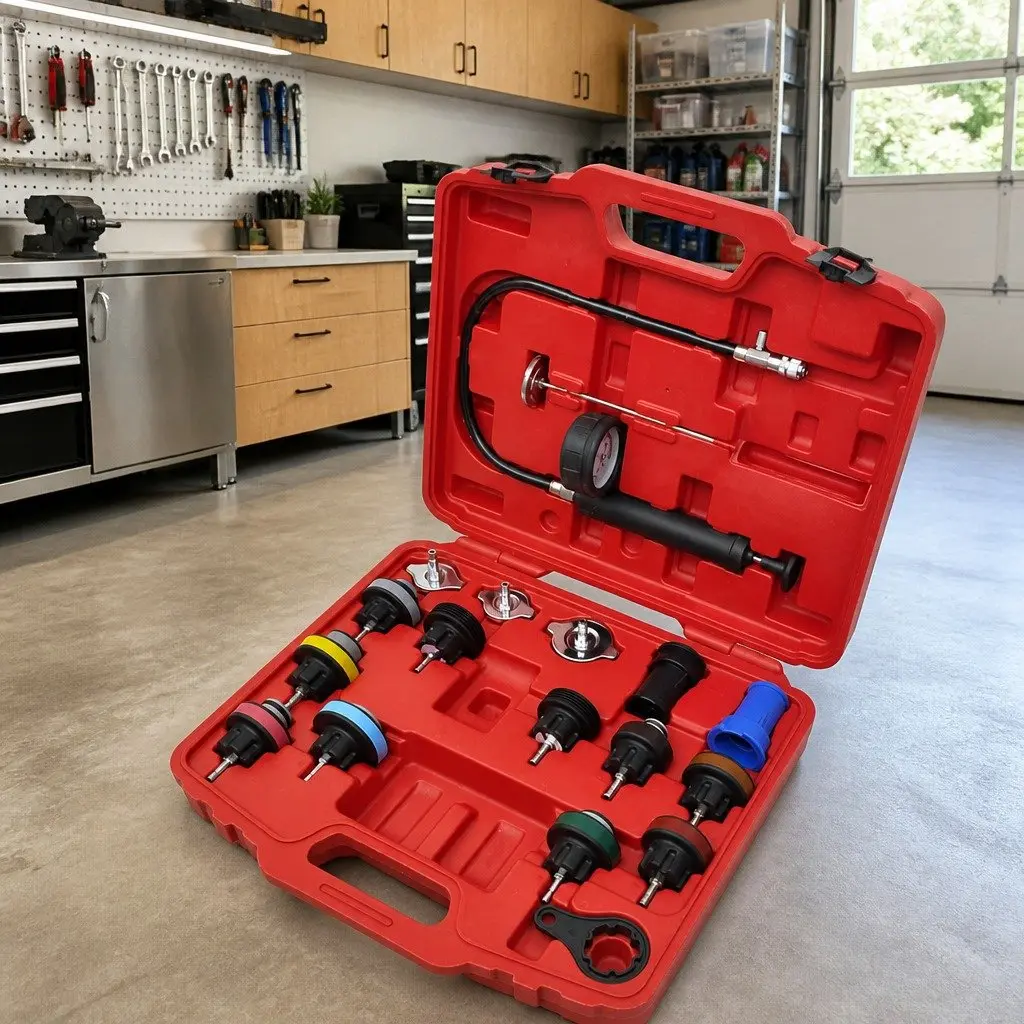 Radiator Pressure Tester Kit Tool Set 18 Piece Multicolour