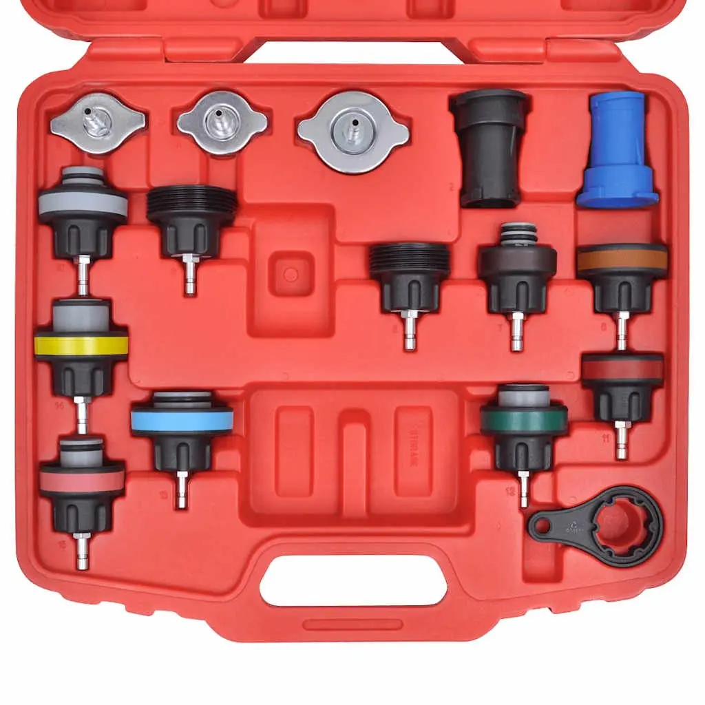 Radiator Pressure Tester Kit Tool Set 18 Piece Multicolour