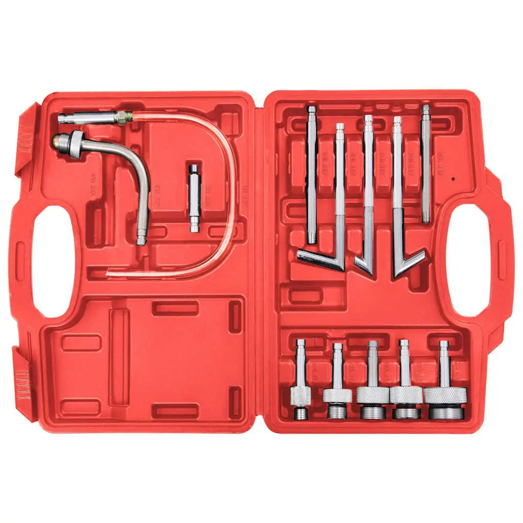Manual Transmission Fluid Filler Dispenser Kit 7.5L with 13 Adapters White