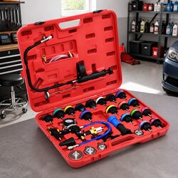 28 Piece Radiator Cap Adapter Hand Tool Set for Cooling System Testing