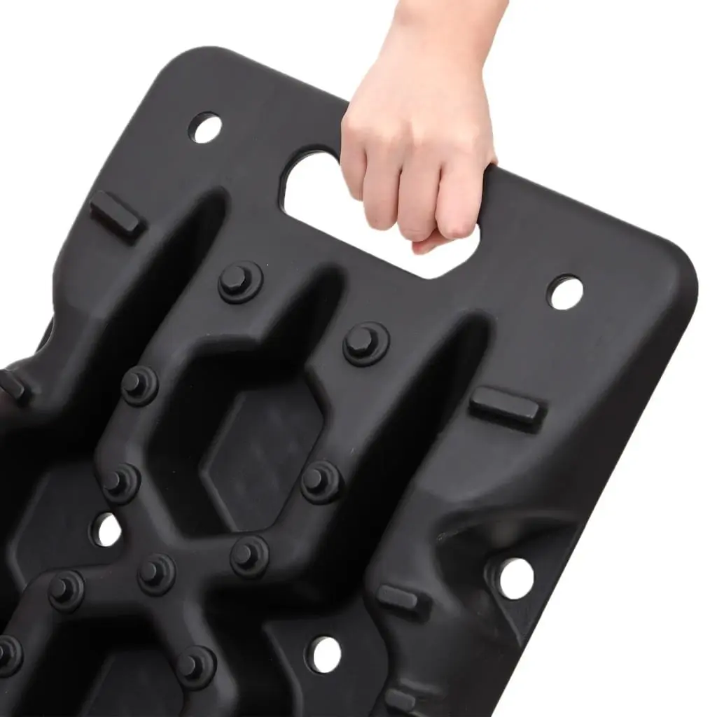 Traction Boards Reinforced Nylon 107 x 31 x 7 cm Black 2 Piece Recovery Tracks Off-Road Vehicle Wheel Grip Mat