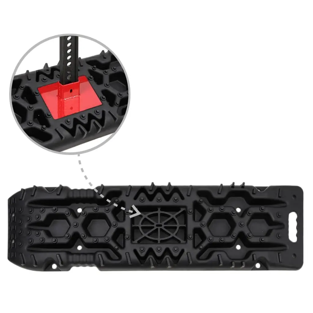 Traction Boards Reinforced Nylon 107 x 31 x 7 cm Black 2 Piece Recovery Tracks Off-Road Vehicle Wheel Grip Mat