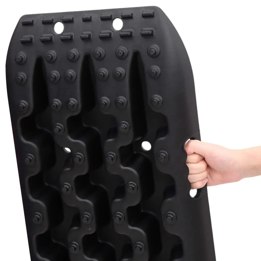Traction Boards Reinforced Nylon 106 x 30.5 x 7 cm Black 2 Piece Off-Road Recovery Track Wheel Anti-Slip Teeth
