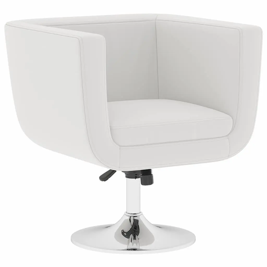Adjustable Height White Swivel Armchair
