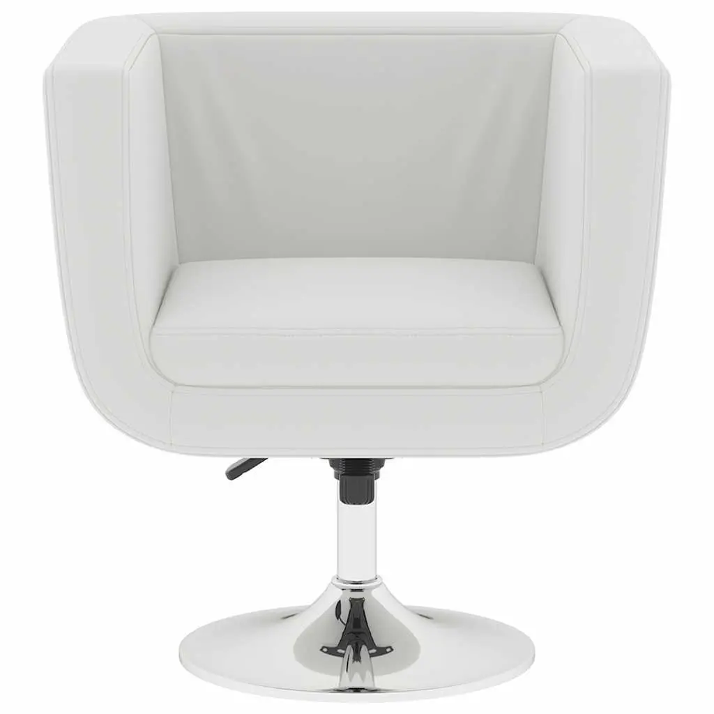 Adjustable Height White Swivel Armchair