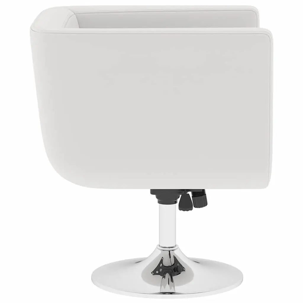 Adjustable Height White Swivel Armchair