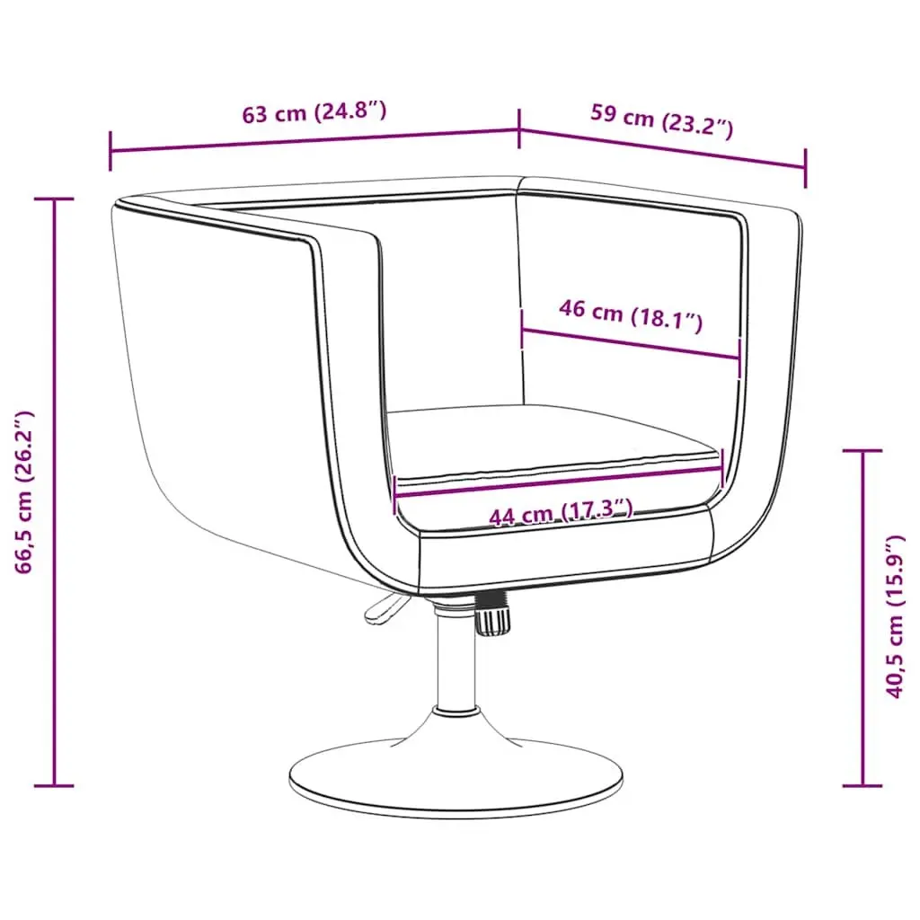 Adjustable Height White Swivel Armchair