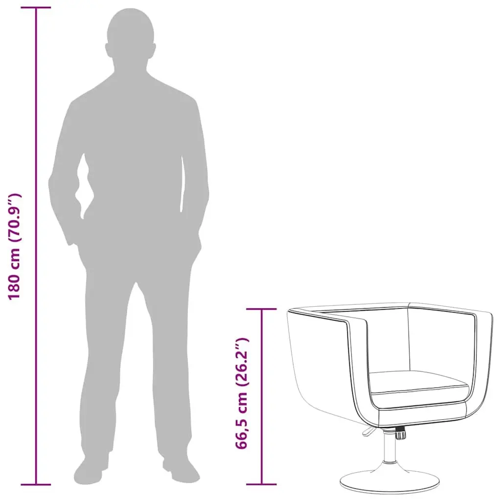 Adjustable Height White Swivel Armchair