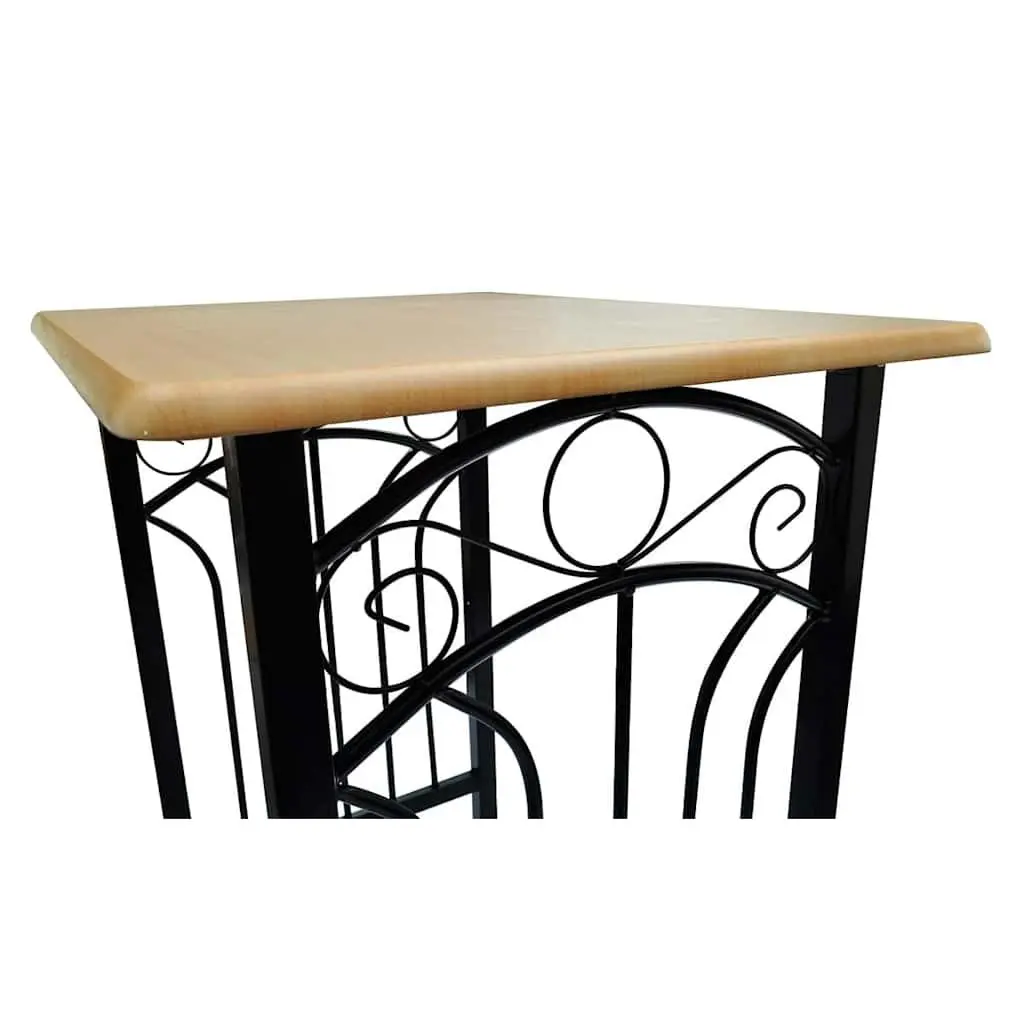 Breakfast Dining Set with Rectangular Table and 2 Stools