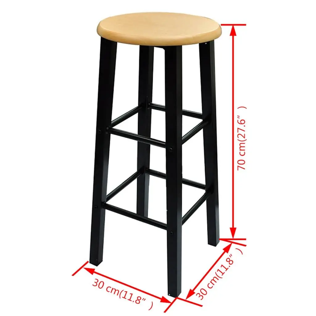 Breakfast Dining Set with Rectangular Table and 2 Stools