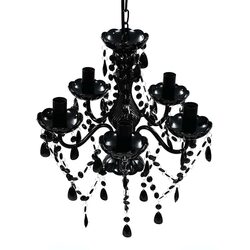 Elegant Black Crystal 5 Bulb Chandelier for Any Room