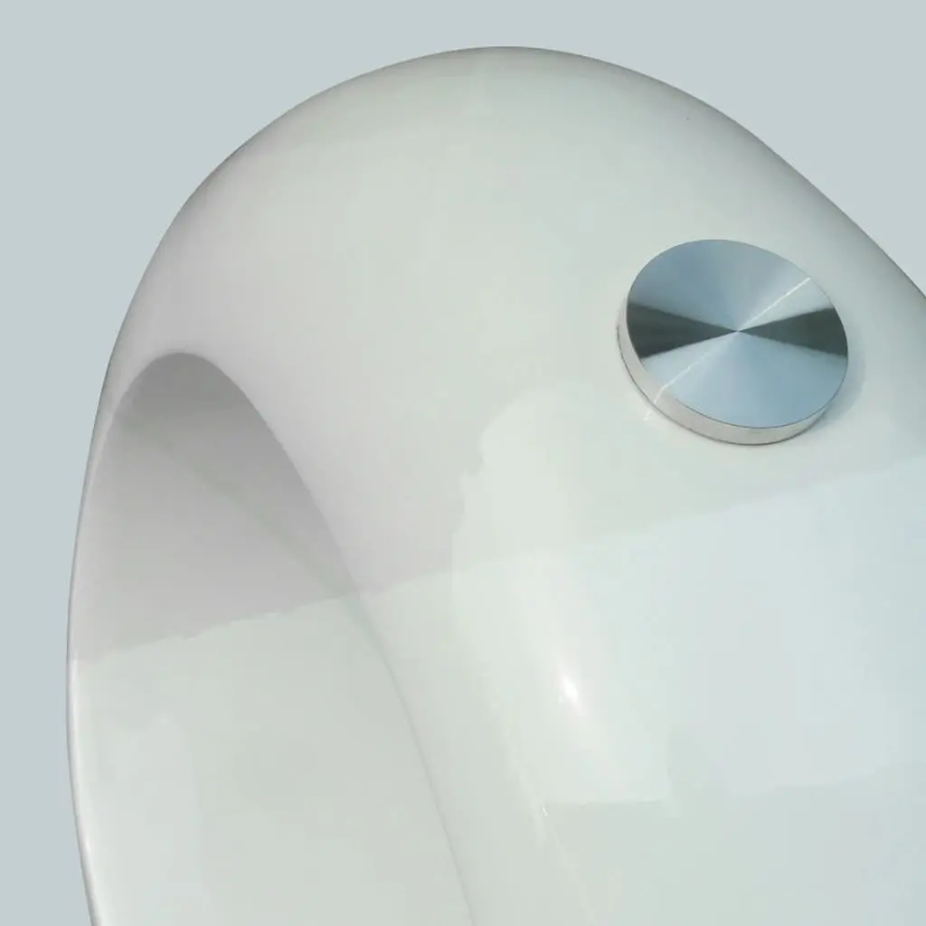 Coffee Table Tempered Glass Oval High Gloss White
