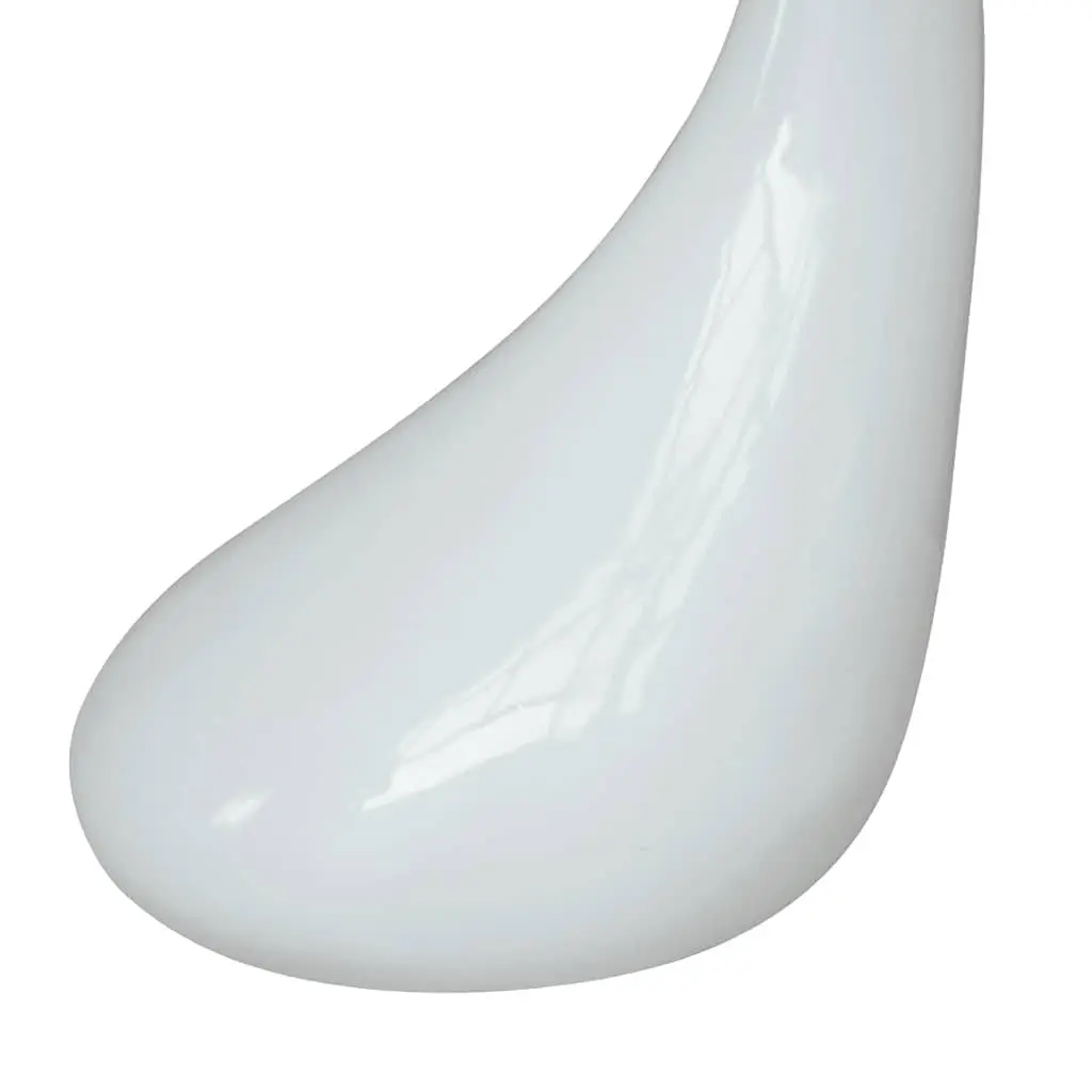 Round Glass Top Coffee Table with White Glossy Base