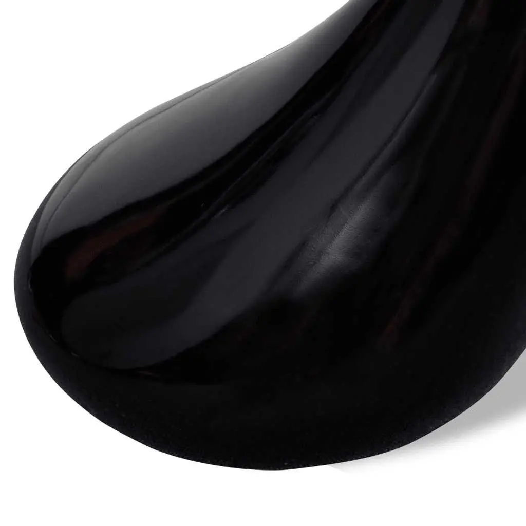 High Gloss Black Round Coffee Table with Glass Top