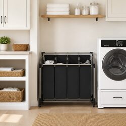 Durable Laundry Sorter with 4 Bags and Wheels