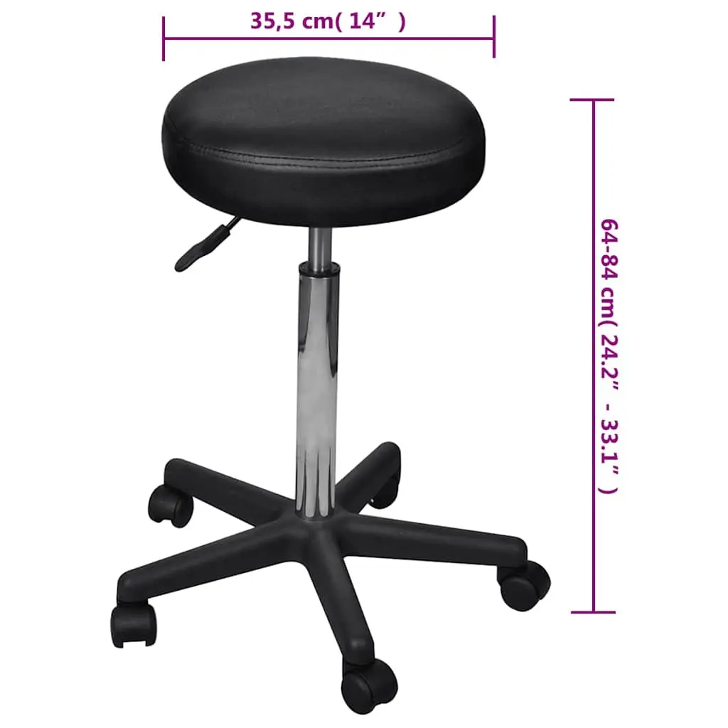 Black Office Stool with Adjustable Gas Lift