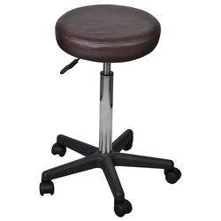Brown Office Stool with Gas Lift and Adjustable Height