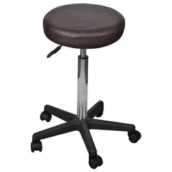 Brown Office Stool with Gas Lift and Adjustable Height