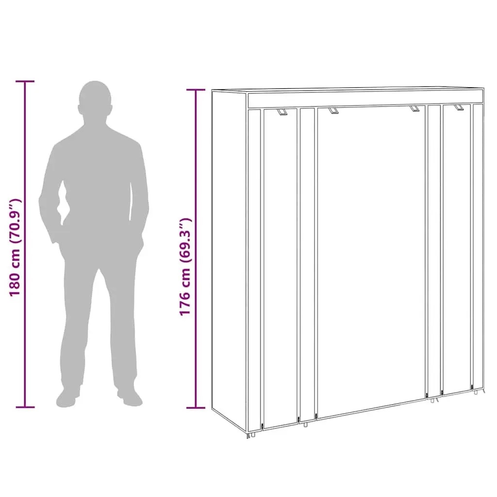 Portable Wardrobe Cabinet with Organized Compartments