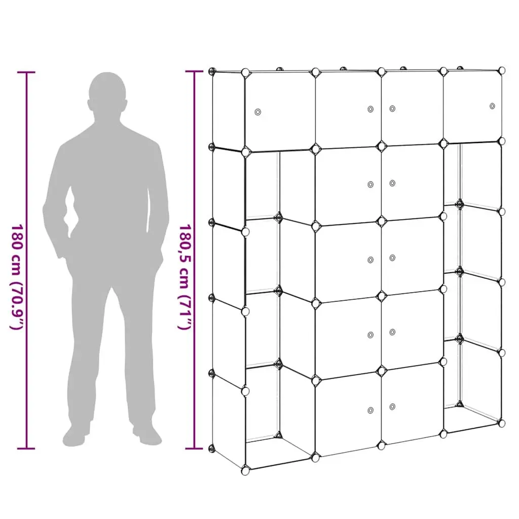 Black Modular Cabinet with 14 Compartments