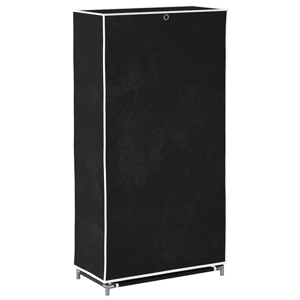 Shoe Cabinet Fabric 5-Tier Black Organiser Storage Rack with Removable Cover