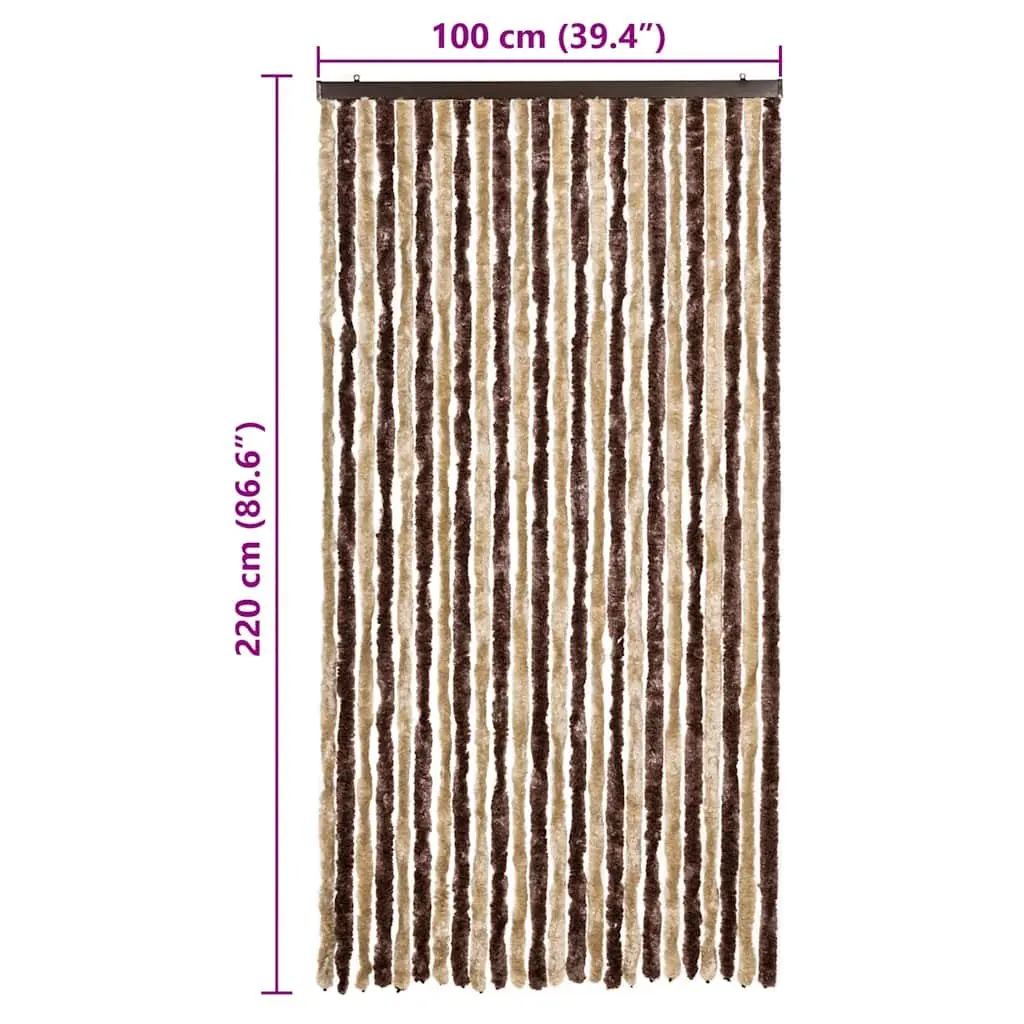 Insect Curtain Polypropylene Chenille 100x220 cm Beige Light Brown