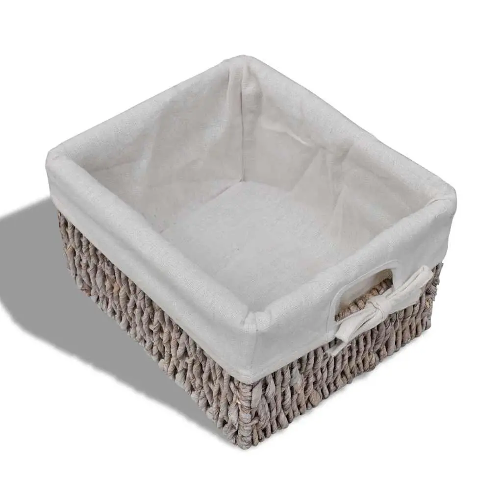 Wooden Storage Cabinet with 3 Weaving Baskets Brown