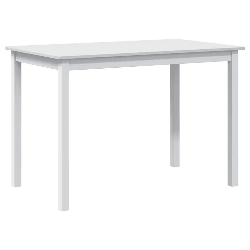 5-Piece White Solid Wood Dining Set with 4 Chairs
