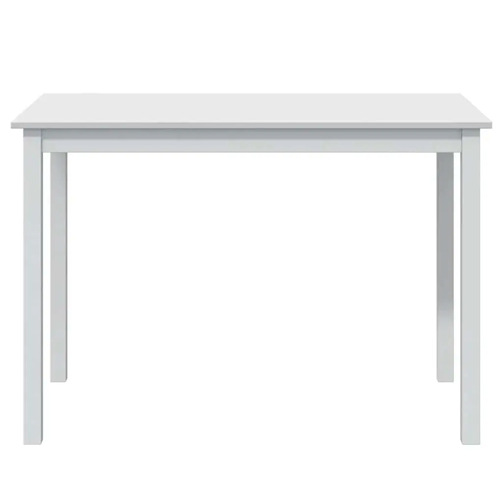 5-Piece White Solid Wood Dining Set with 4 Chairs