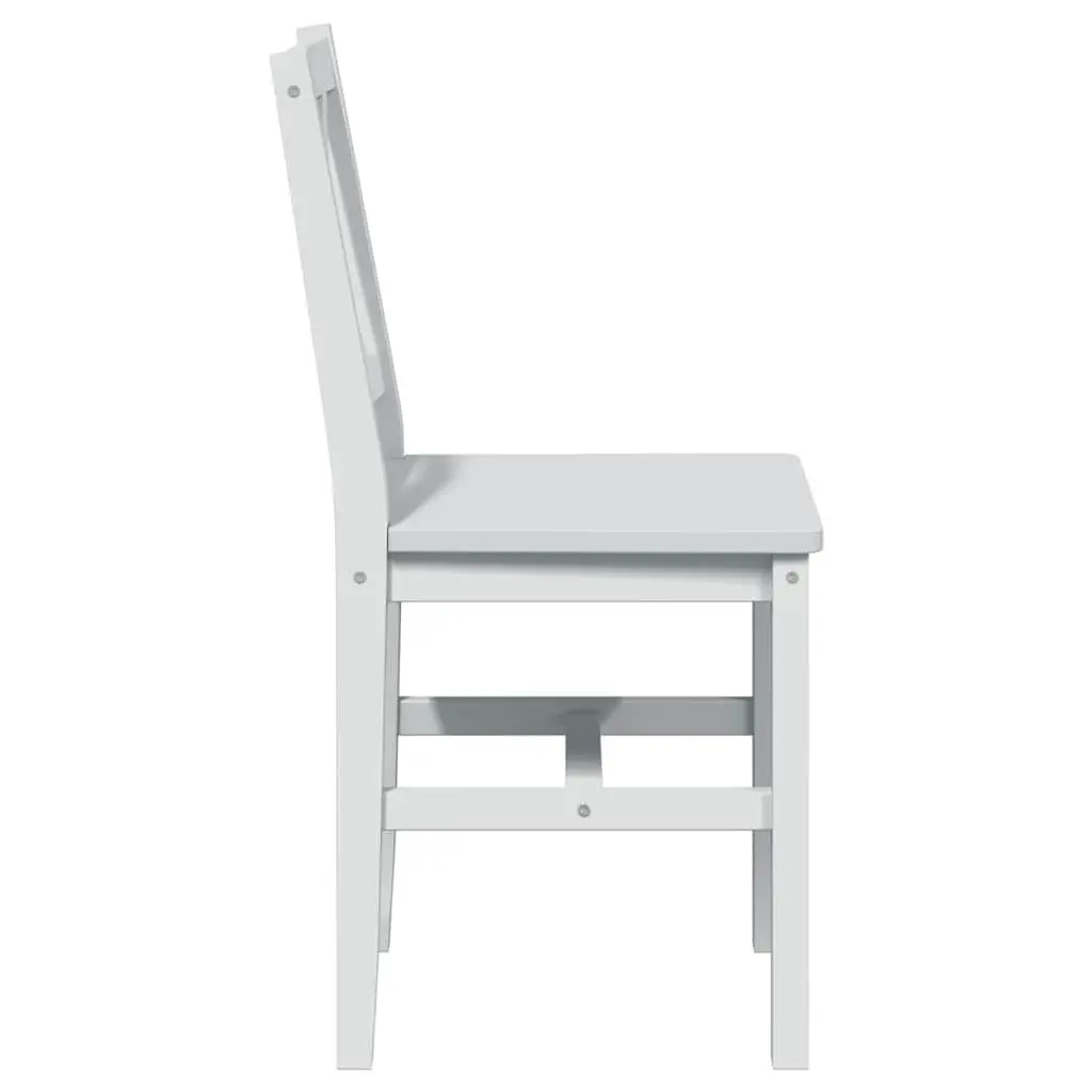 5-Piece White Solid Wood Dining Set with 4 Chairs