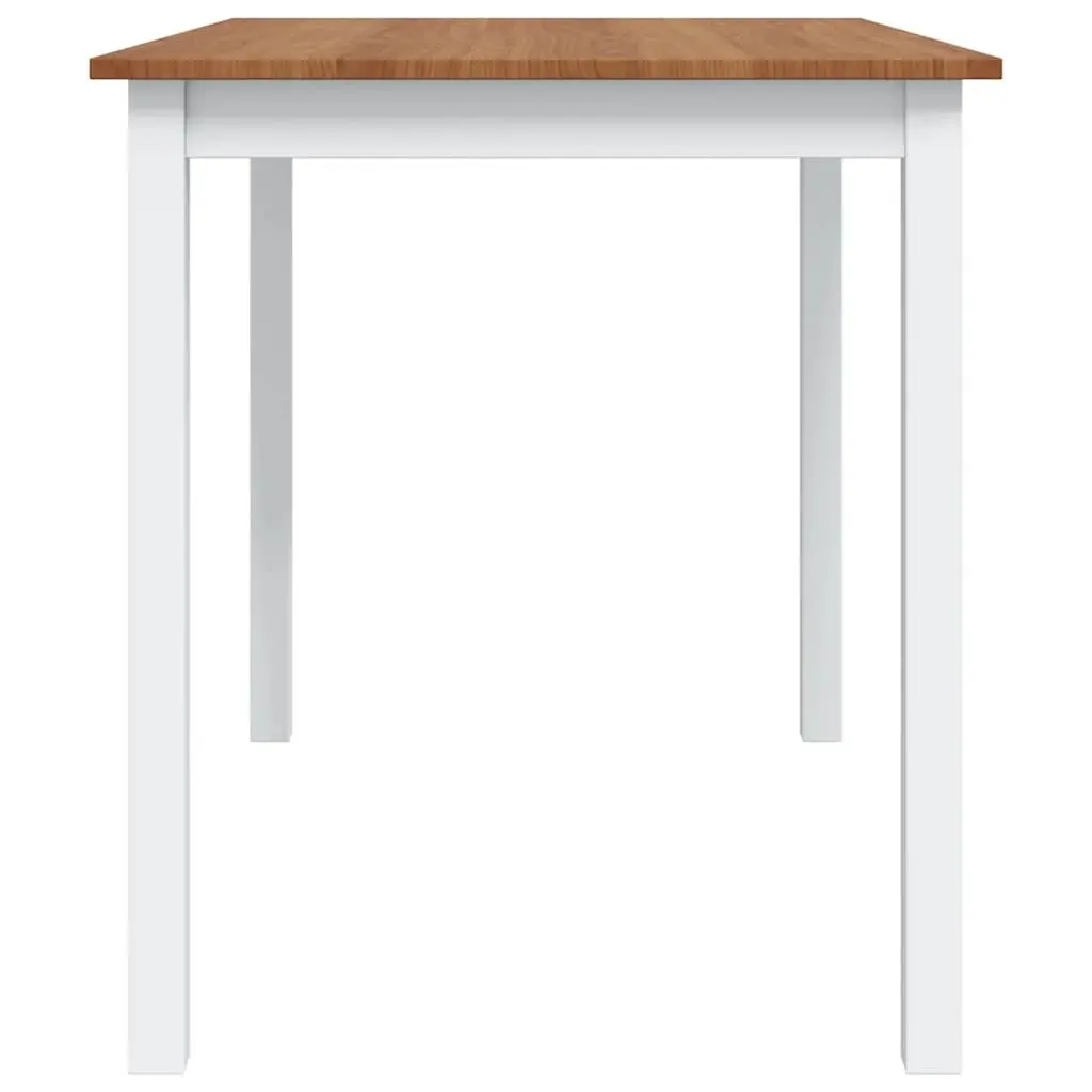5 Piece Dining Set with Brown and White Finish