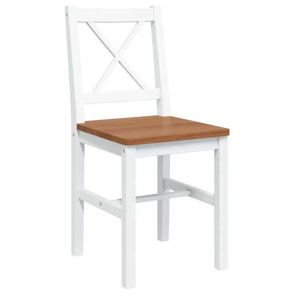 5 Piece Dining Set with Brown and White Finish