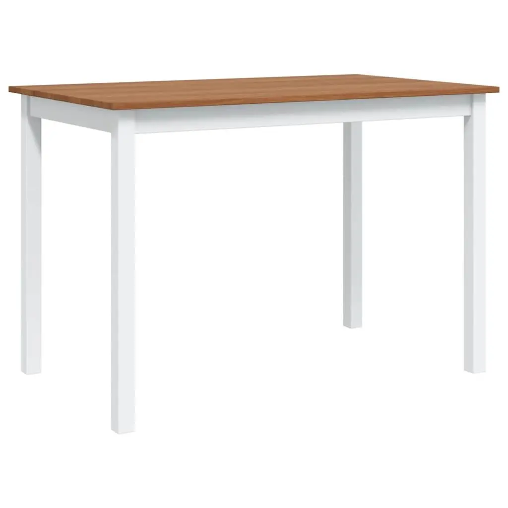 5 Piece Dining Set with Brown and White Finish