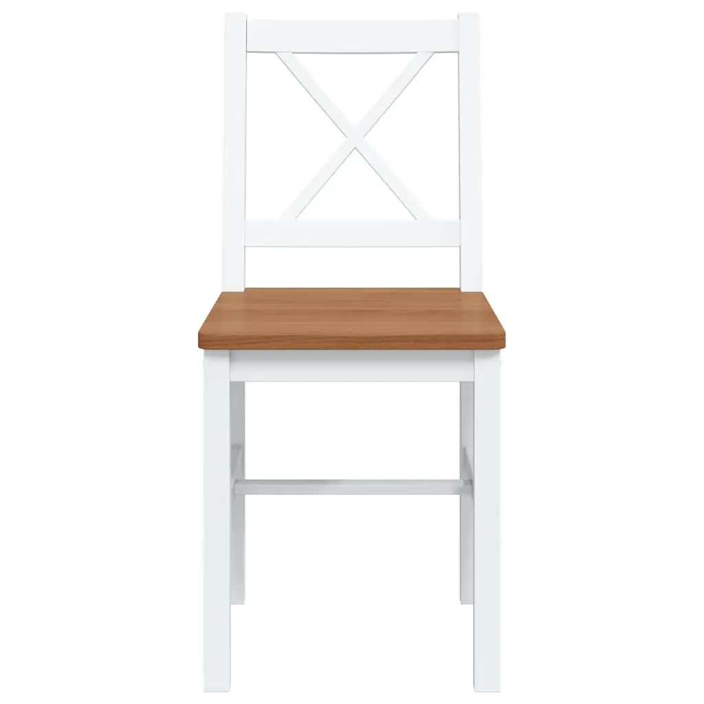 5 Piece Dining Set with Brown and White Finish