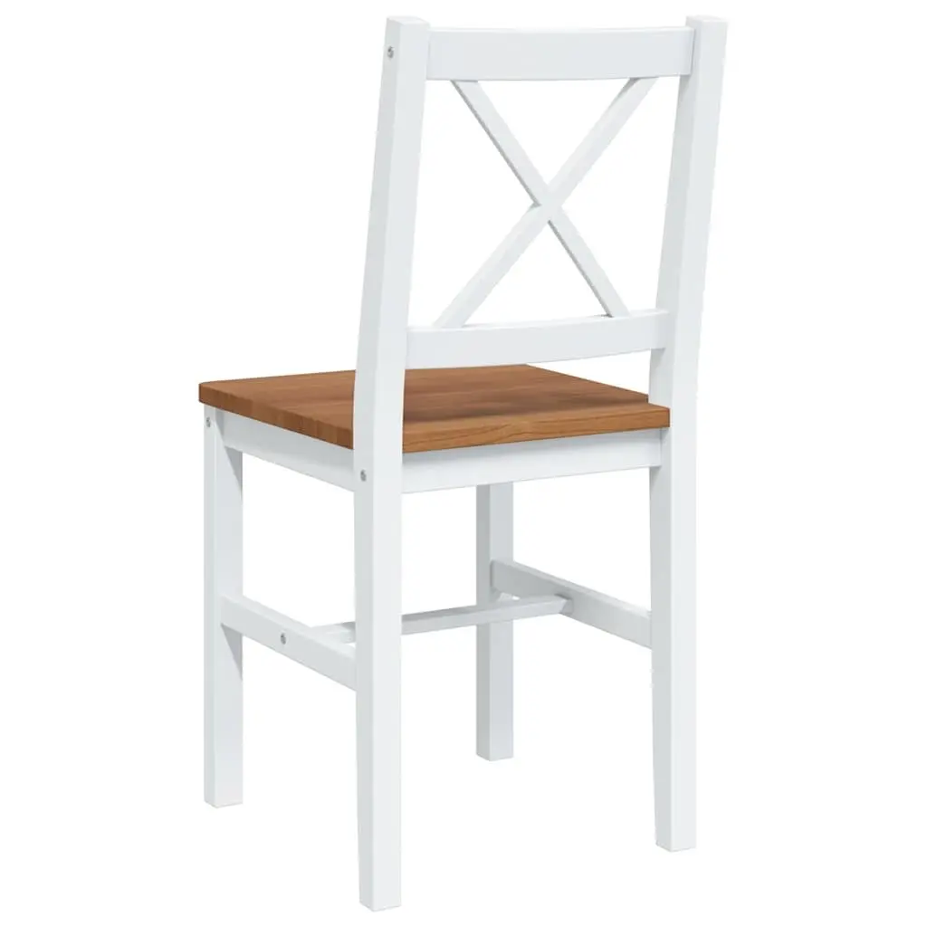 5 Piece Dining Set with Brown and White Finish