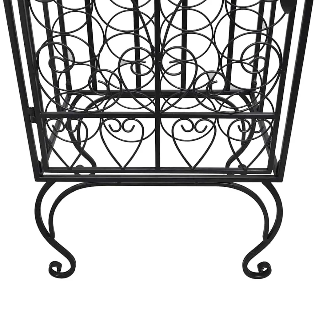 Black Metal Wine Rack for 28 Bottles