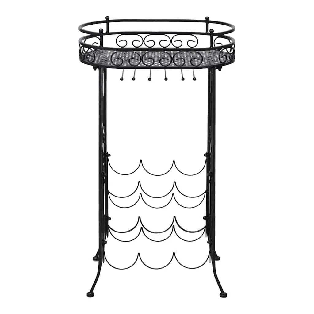 Black Metal Wine Rack for 9 Bottles