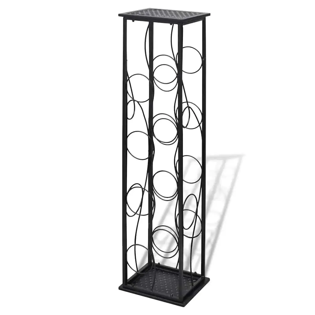 Black Metal Wine Rack for 8 Bottles