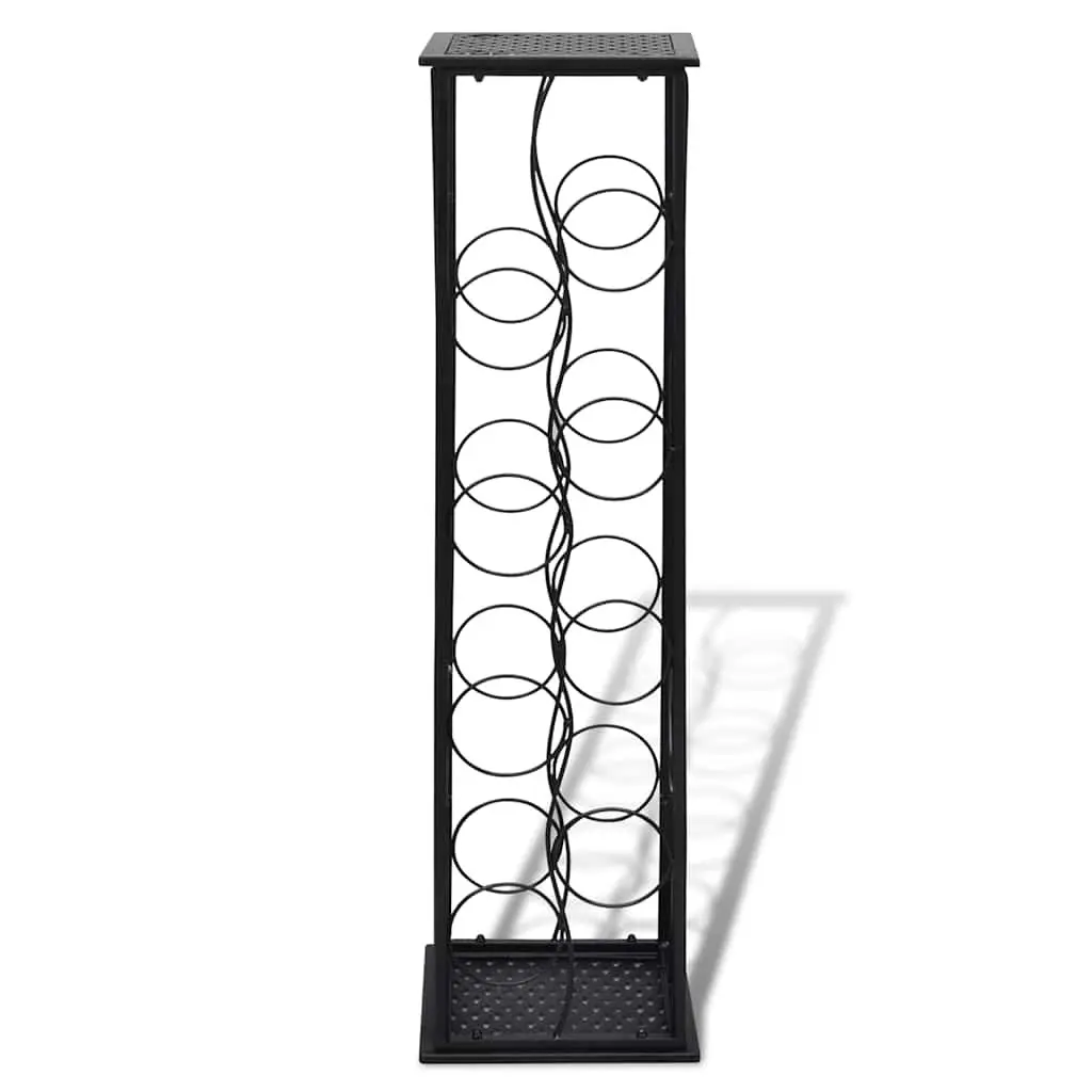 Black Metal Wine Rack for 8 Bottles