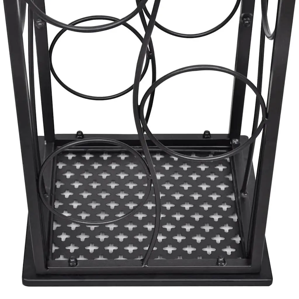 Black Metal Wine Rack for 8 Bottles