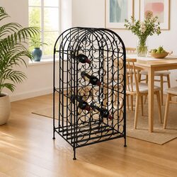 Sturdy Floor Standing Wine Rack for 35 Bottles